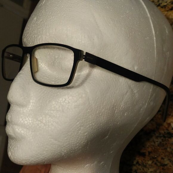 Morel Eyeglasses FRAMES ONLY mod. Lightec 7682L Black Silver Rectangular France - Picture 1 of 11